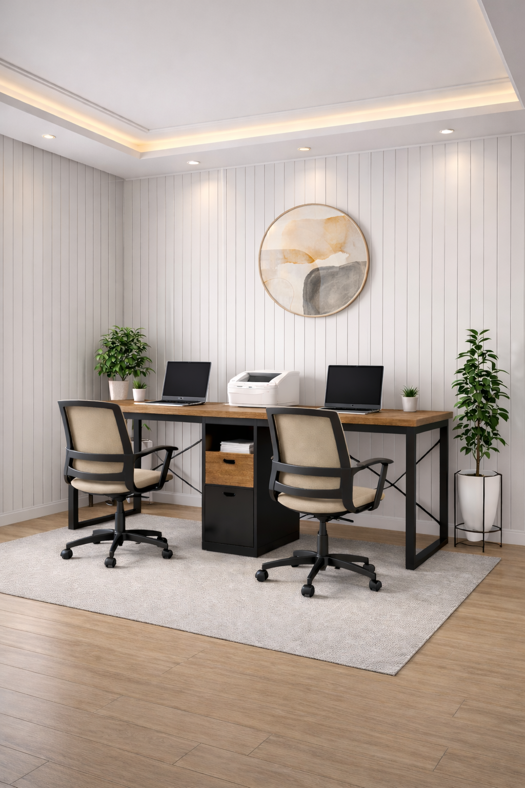 Double Seater Workstation with Drawer