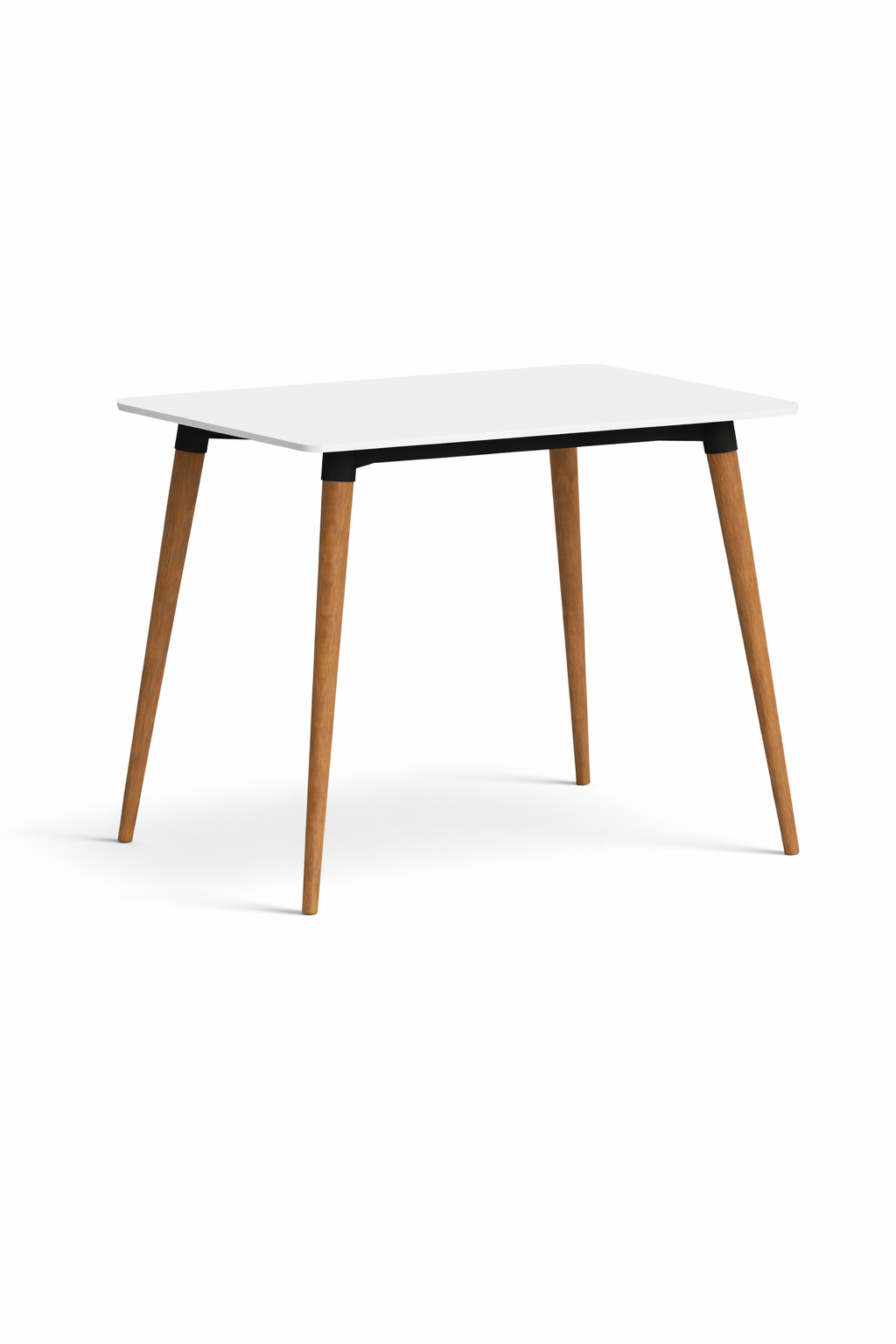 Minimalist white and oak table